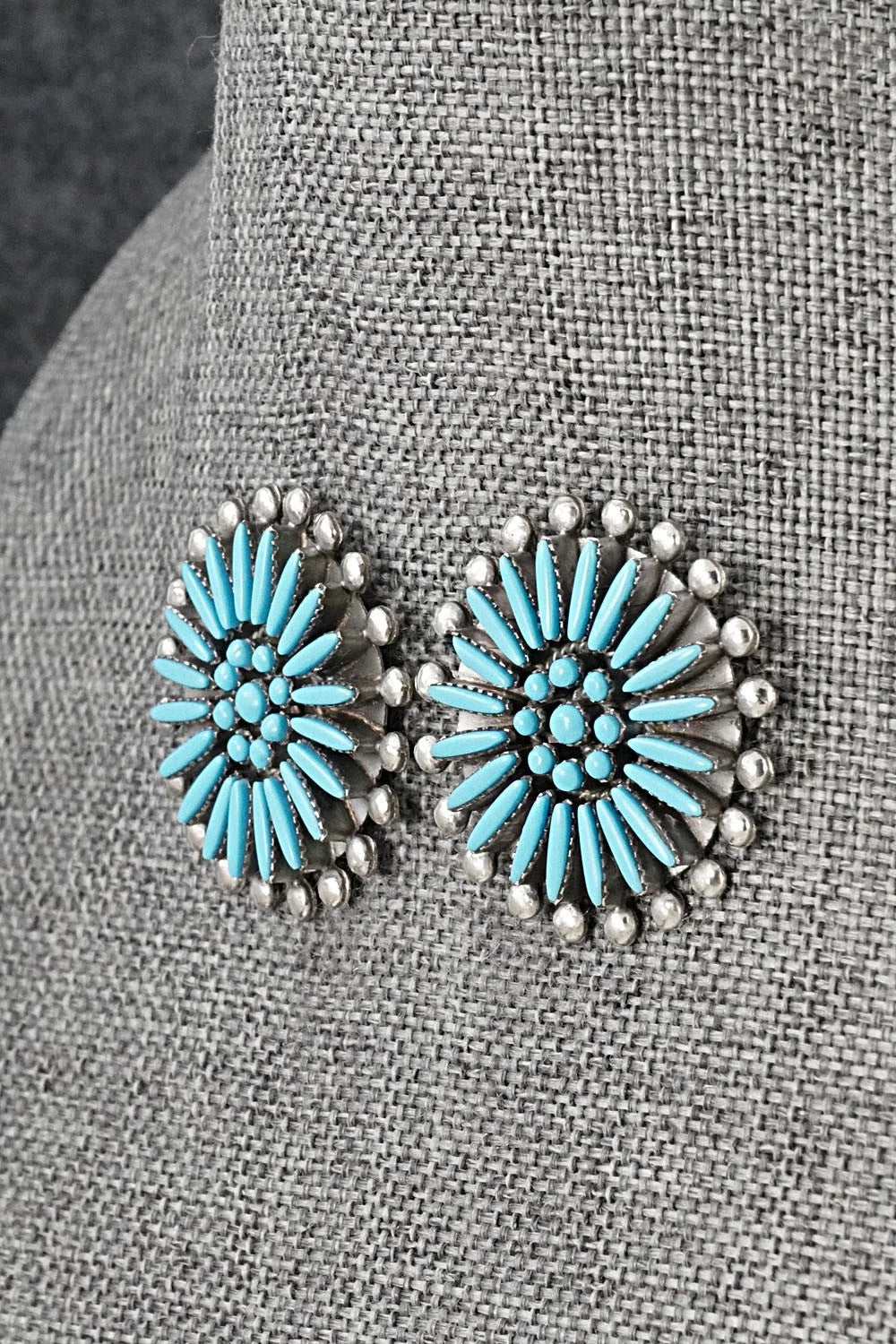 Turquoise & Sterling Silver Squash Blossom Set - Sibert Bowannie Sr.