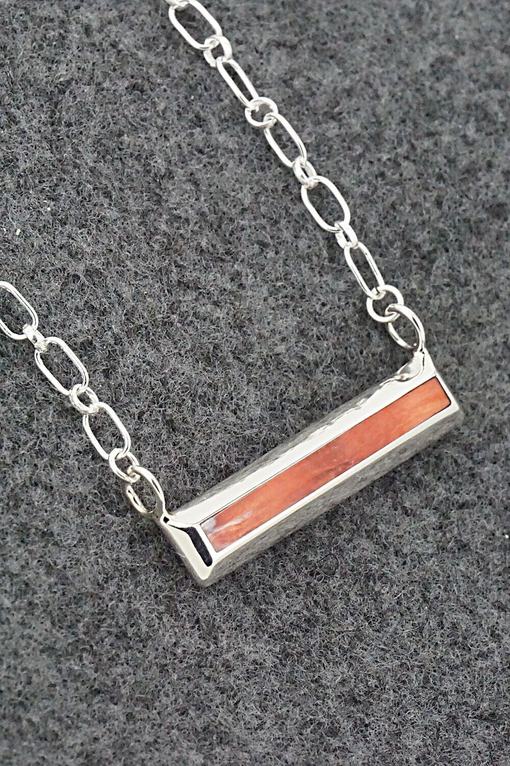 Spiny Oyster & Sterling Silver Necklace - Troy Natachu