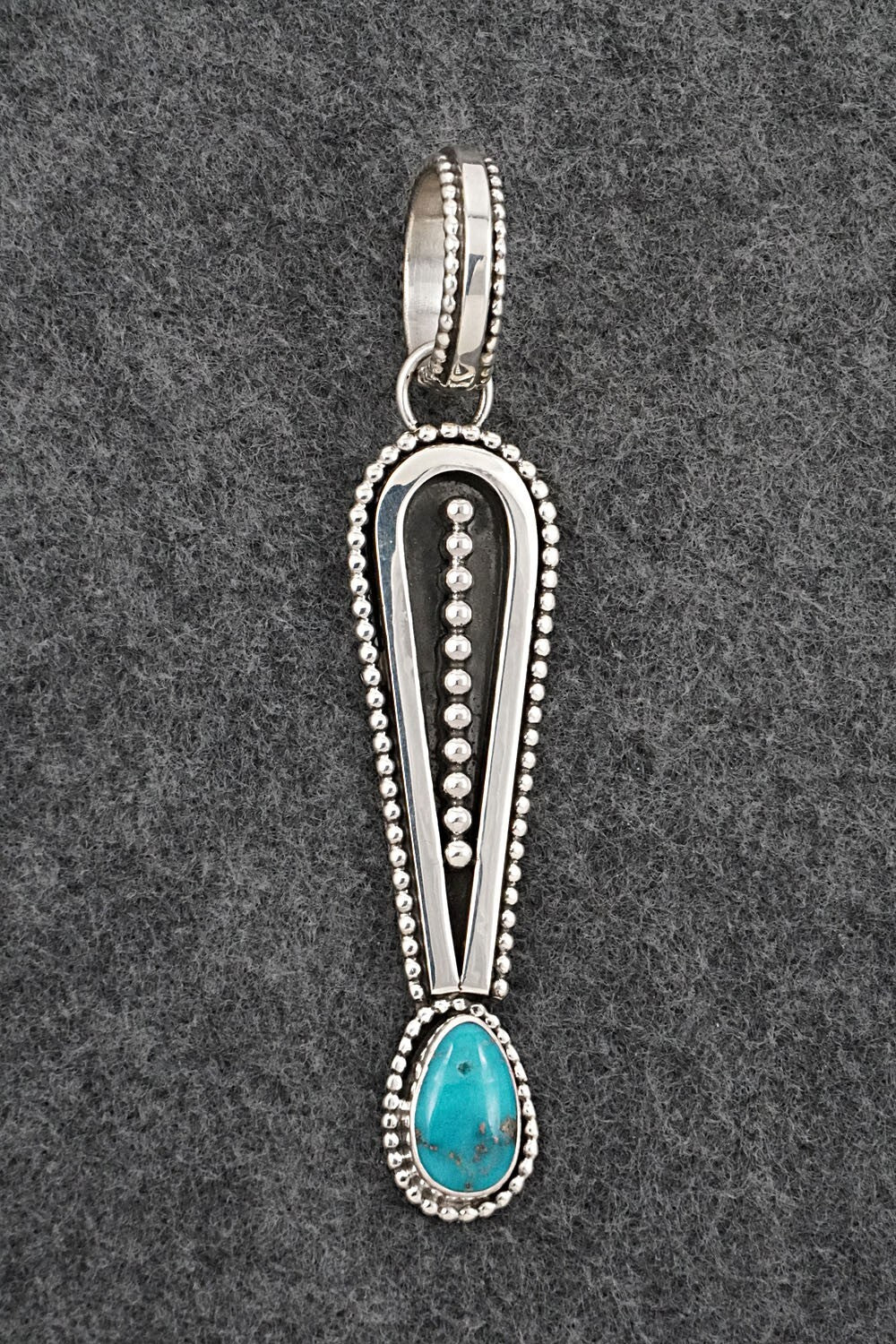 Turquoise & Sterling Silver Pendant - Jonathan Nez