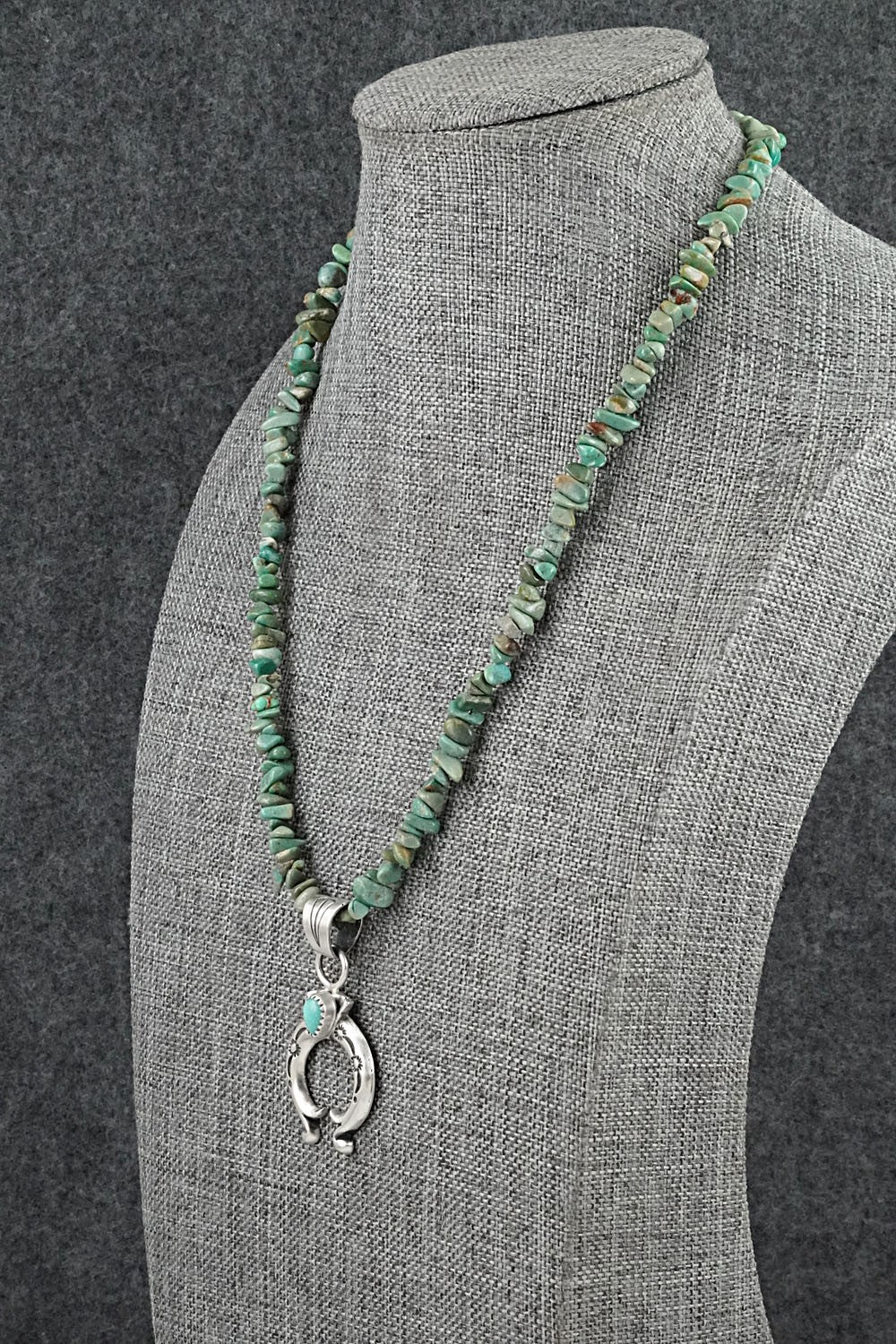 Turquoise & Sterling Silver Necklace 16" - Louise Joe