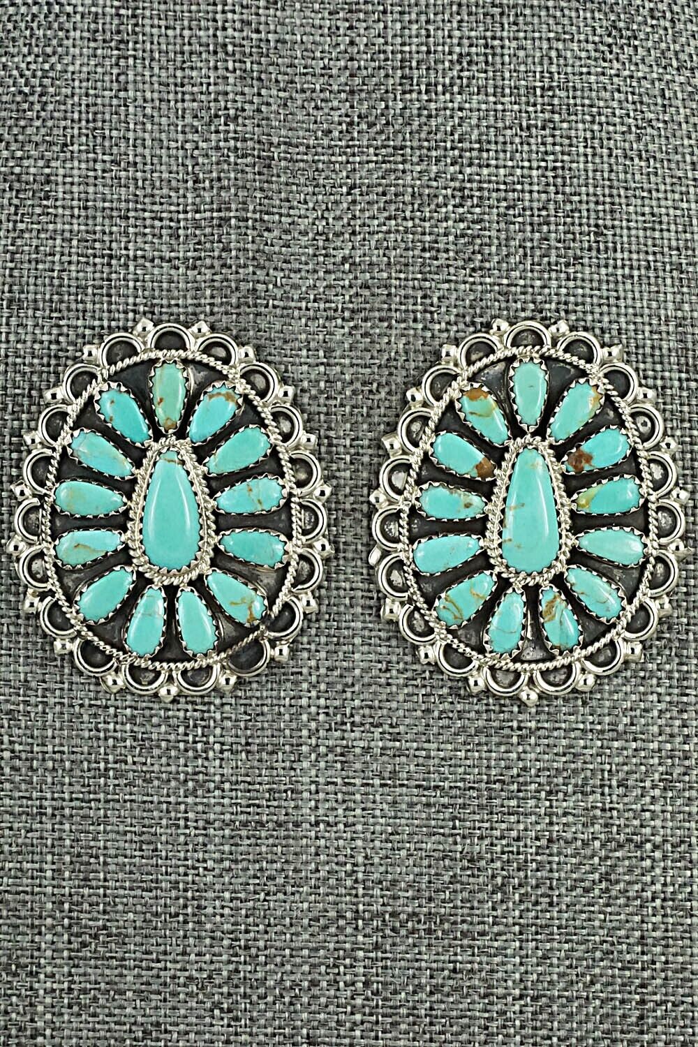 Turquoise & Sterling Silver Earrings - Zeita Begay