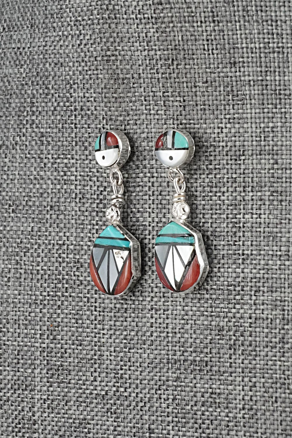 Multi Stone Inlay & Sterling Silver Earrings - Ola Eriacho