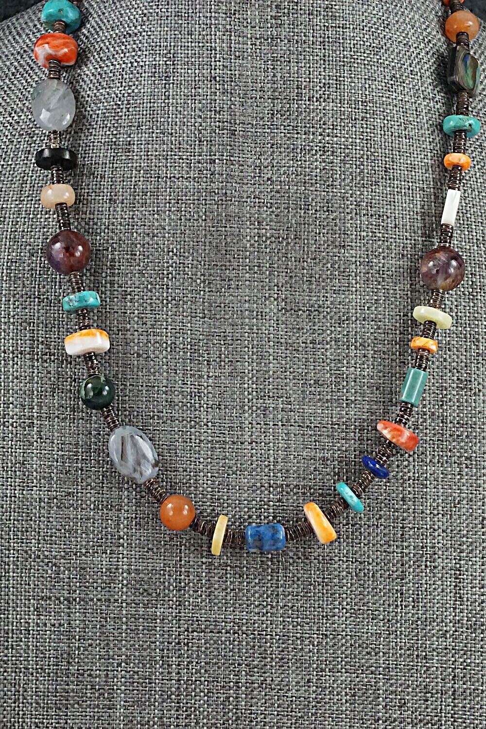 Multi-Stone and Sterling Silver Necklace - Helen Tsosie