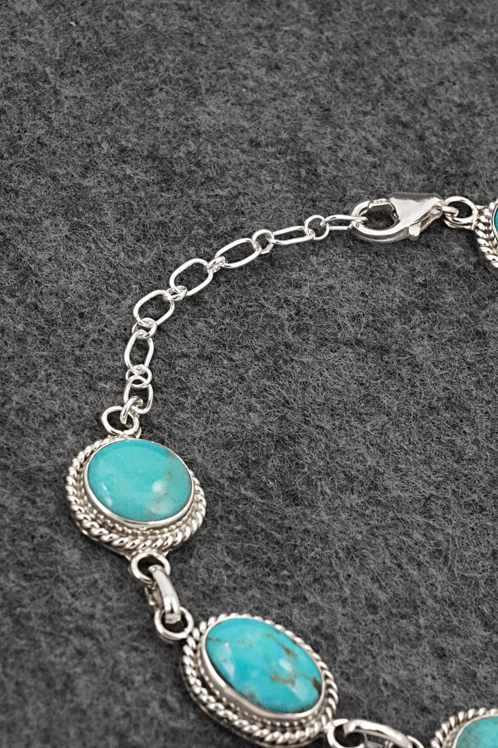 Turquoise & Sterling Silver Link Bracelet - Arlene Lewis