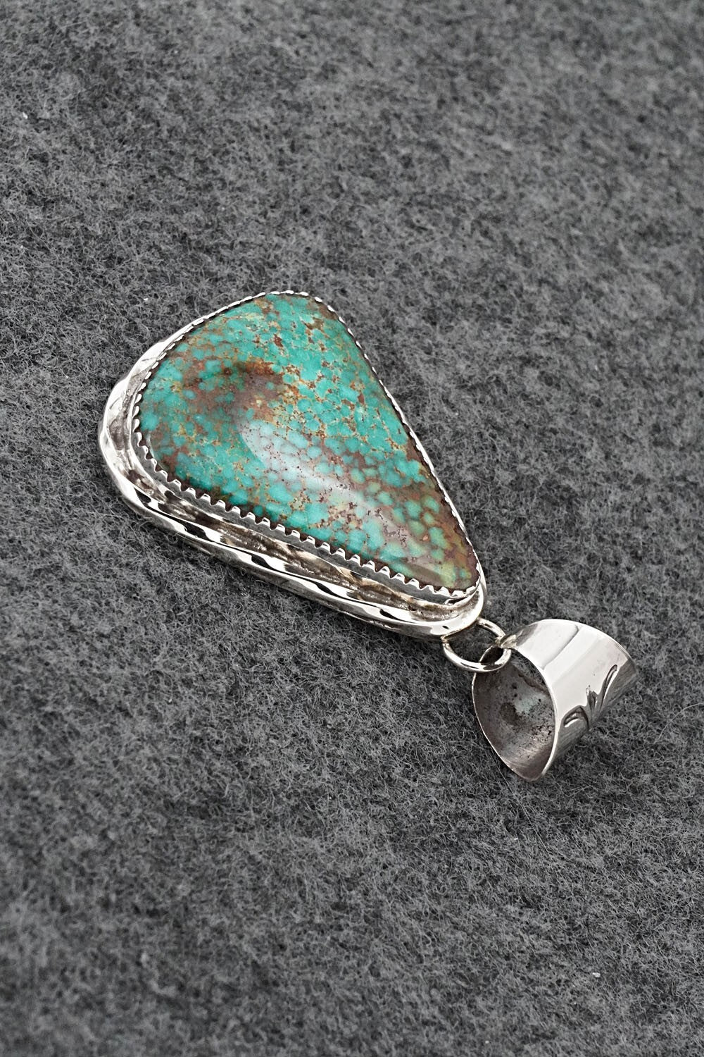 Turquoise & Sterling Silver Pendant - Ernest Hawthorne