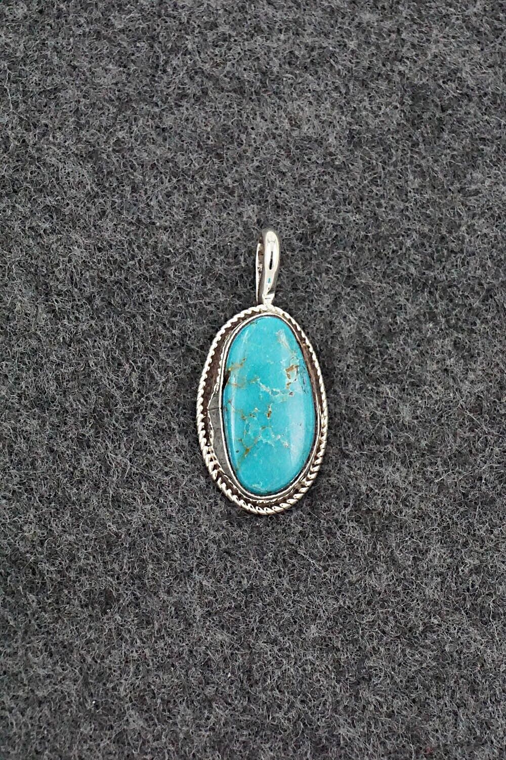 Turquoise & Sterling Silver Pendant - Ernest Hawthorne