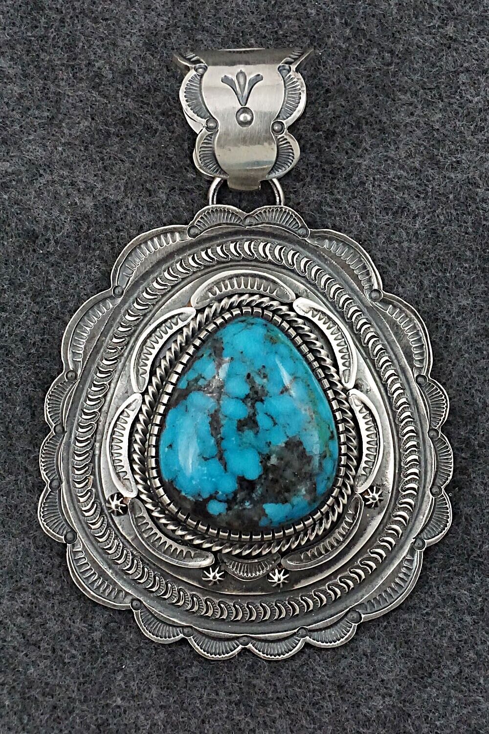 Turquoise & Sterling Silver Pendant - Hank Vandever