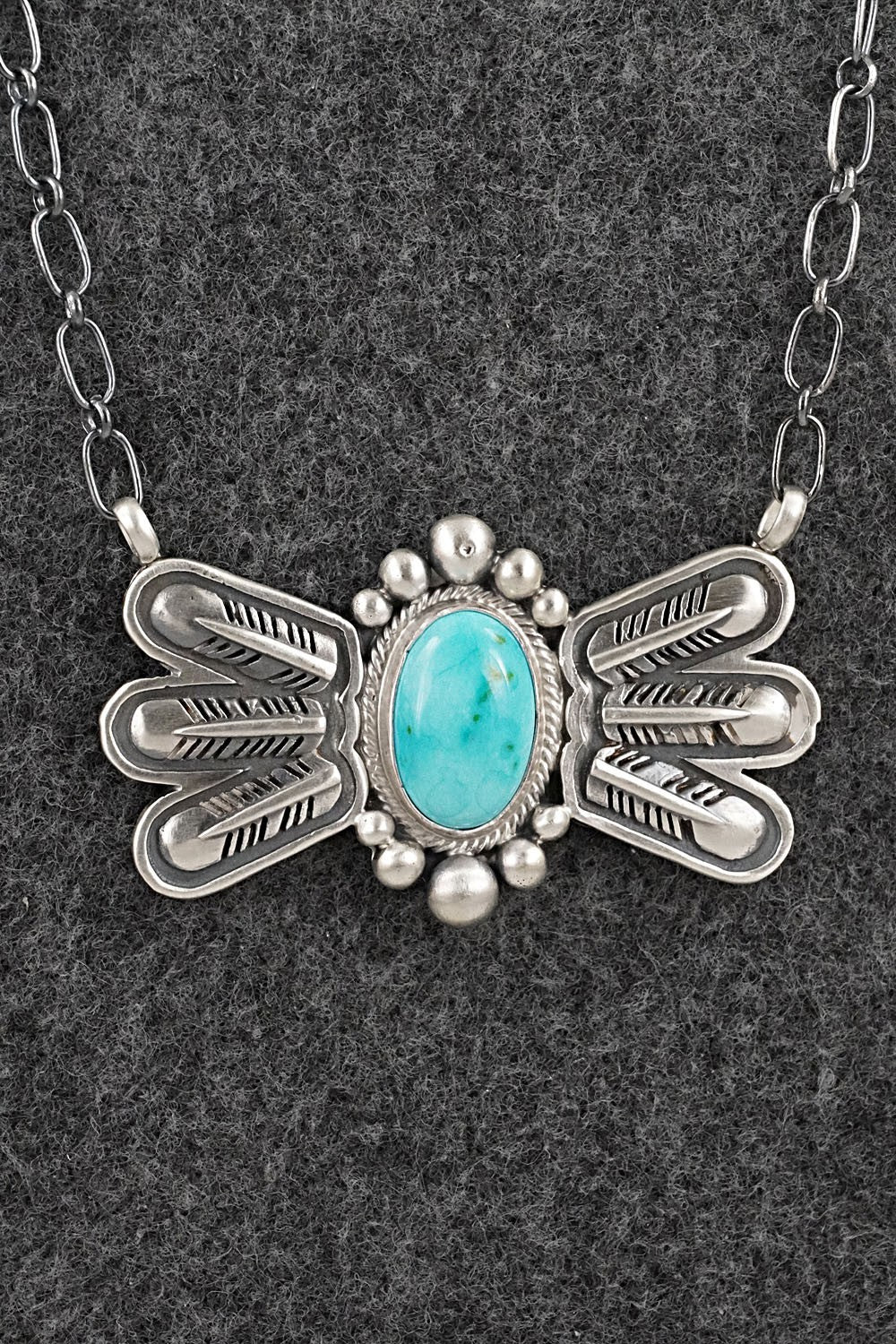 Turquoise & Sterling Silver Necklace - Verley Betone