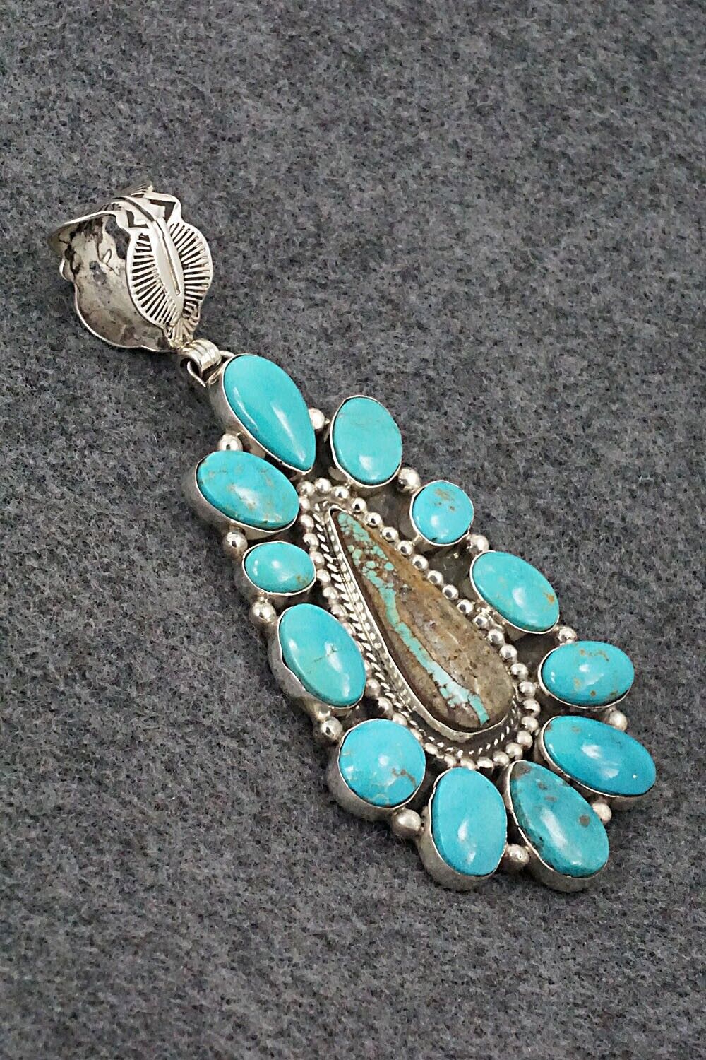 Turquoise and Sterling Silver Pendant - Vernon Johnson