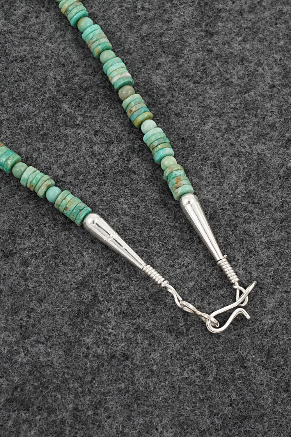 Turquoise & Sterling Silver Necklace 19" - Helen Tsosie