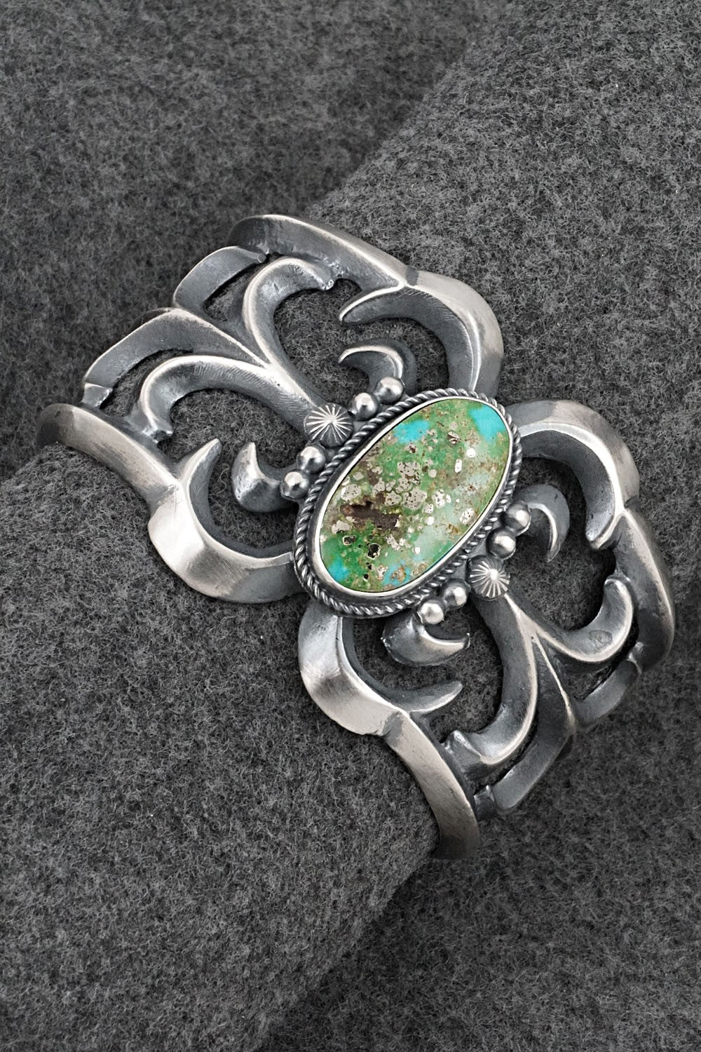 Turquoise & Sterling Silver Bracelet - Harrison Bitsue