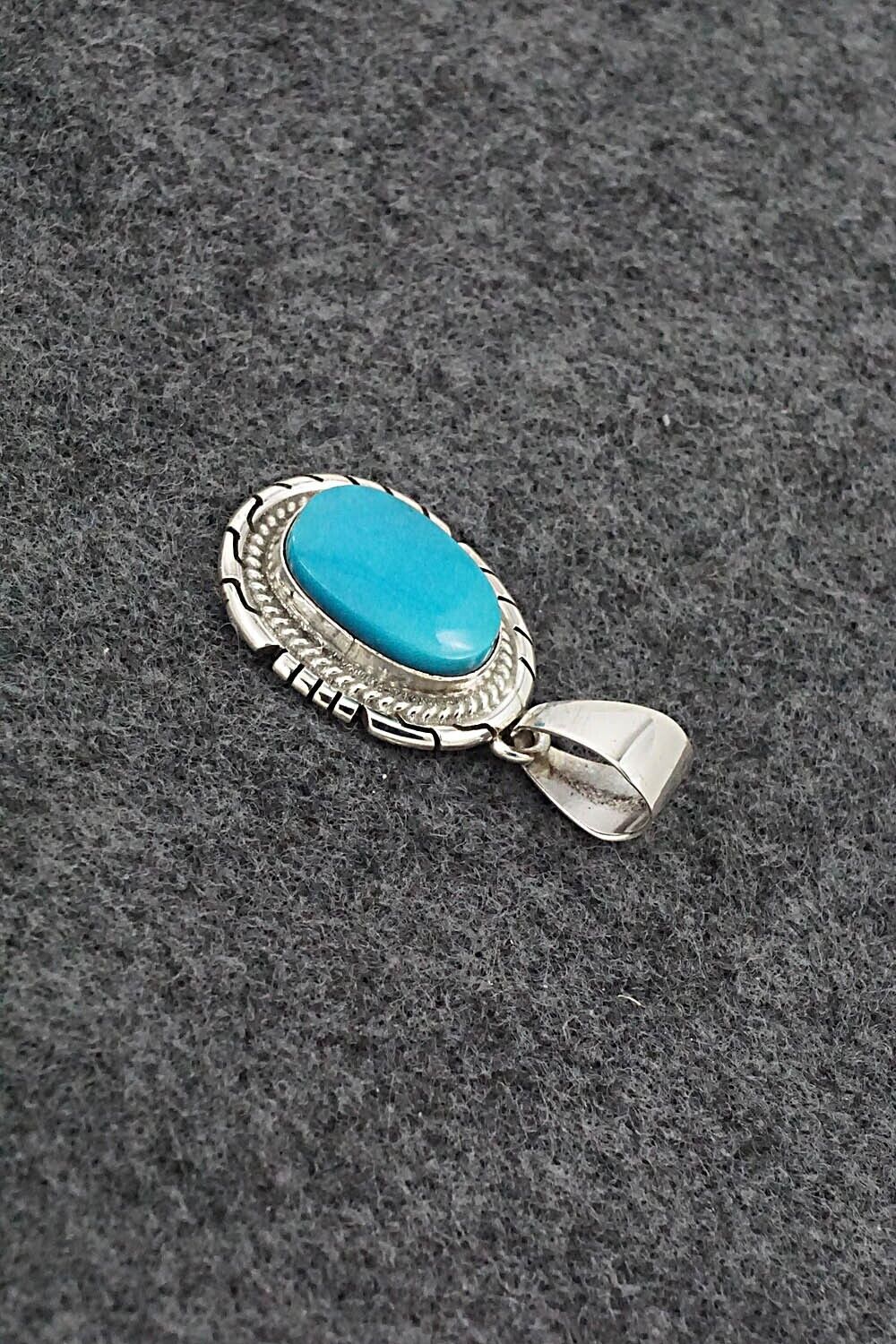 Turquoise & Sterling Silver Pendant - Peggy Skeets