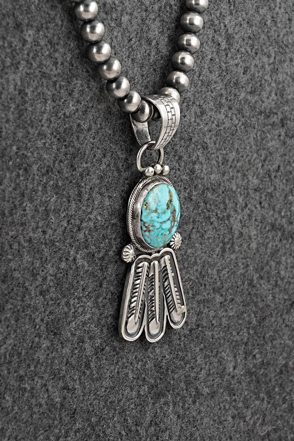 Turquoise & Sterling Silver Necklace - Verley Betone