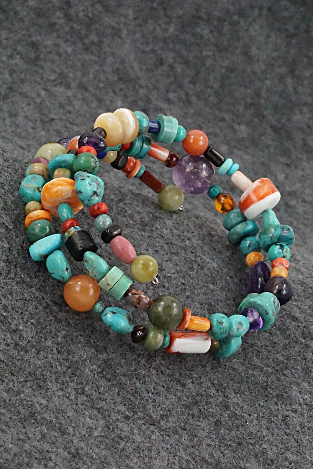 Multi-Stone Beaded Wrap Bracelet - Helen Tsosie