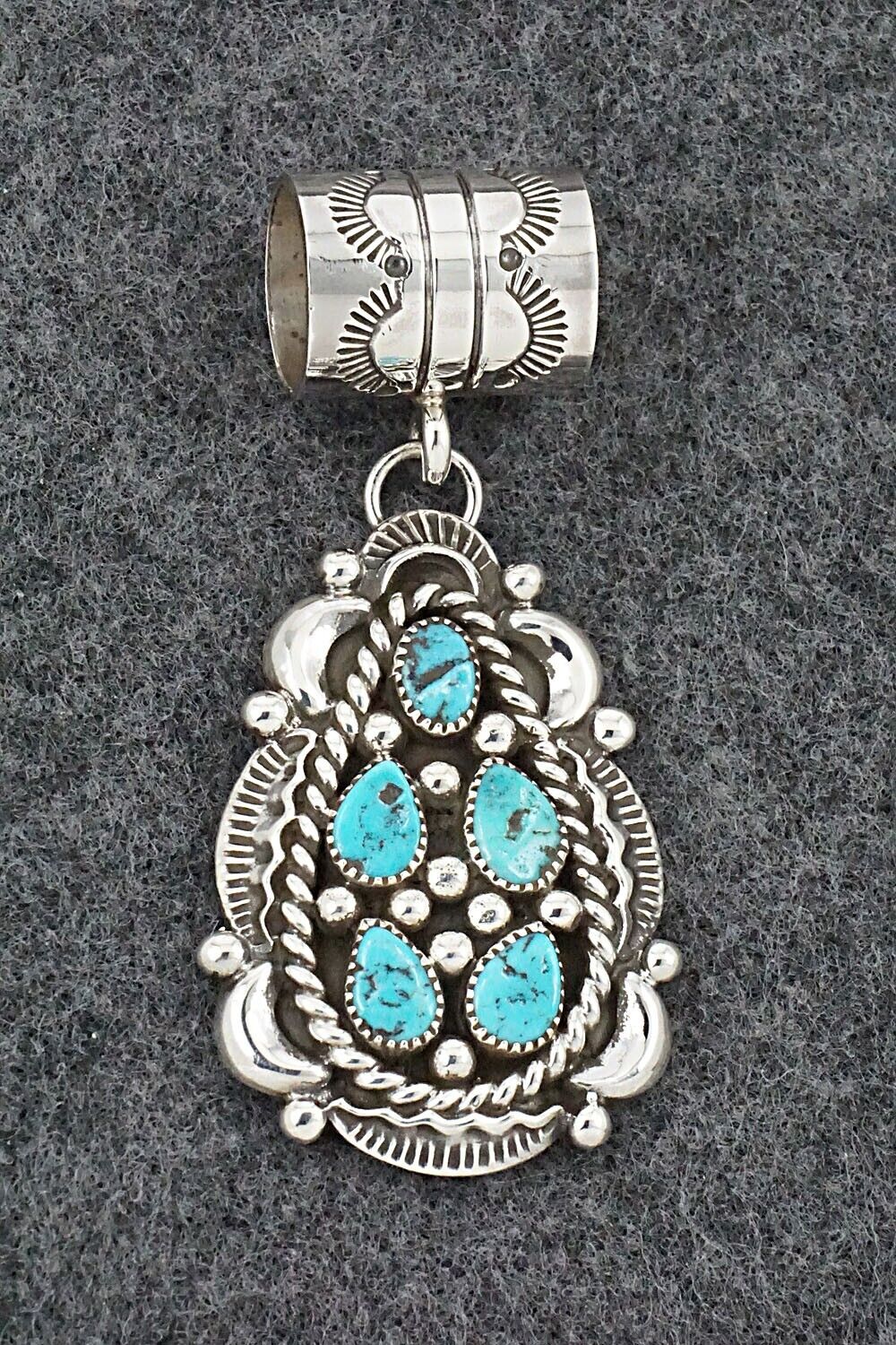 Turquoise & Sterling Silver Pendant - Jennifer Cayaditto