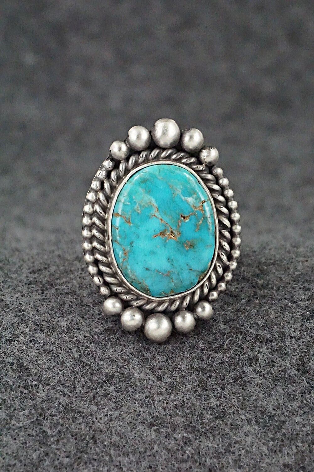Turquoise & Sterling Silver Ring - Michael Calladitto - Size 8