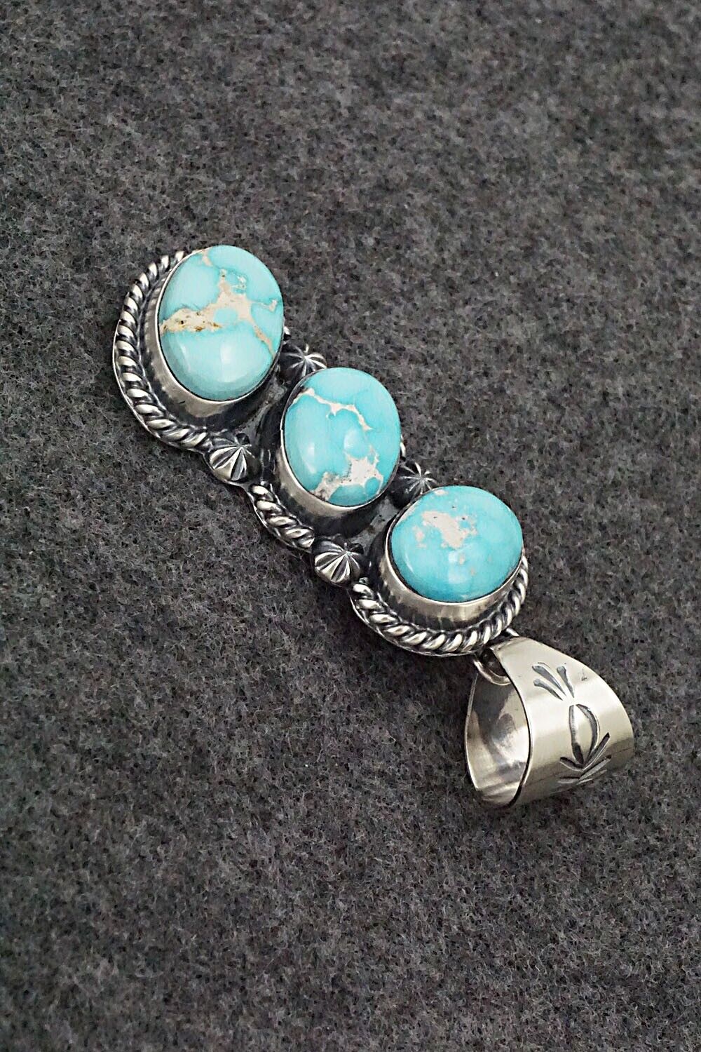 Turquoise & Sterling Silver Pendant - Raymond Delgarito