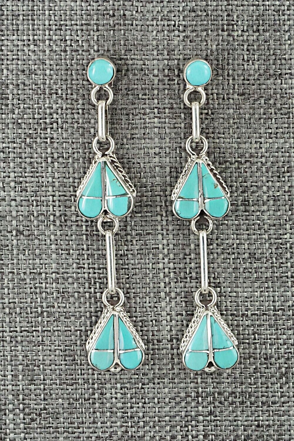 Turquoise and Sterling Silver Earrings - Velda Nastacio