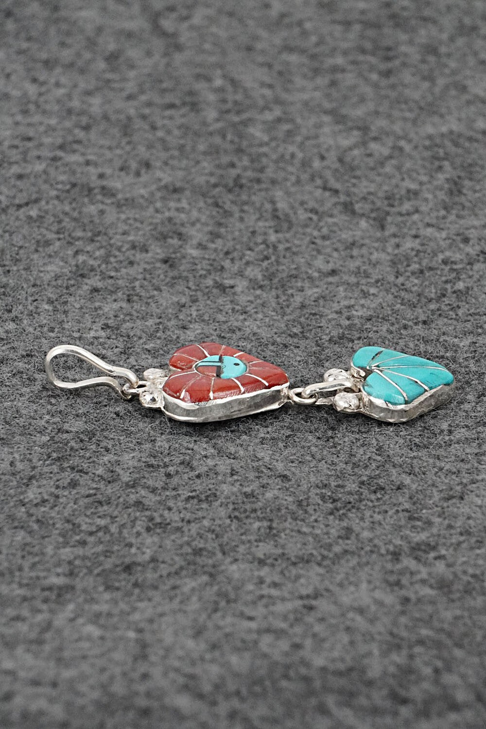 Multi-Stone & Sterling Silver Inlay Pendant - Ola Eriacho