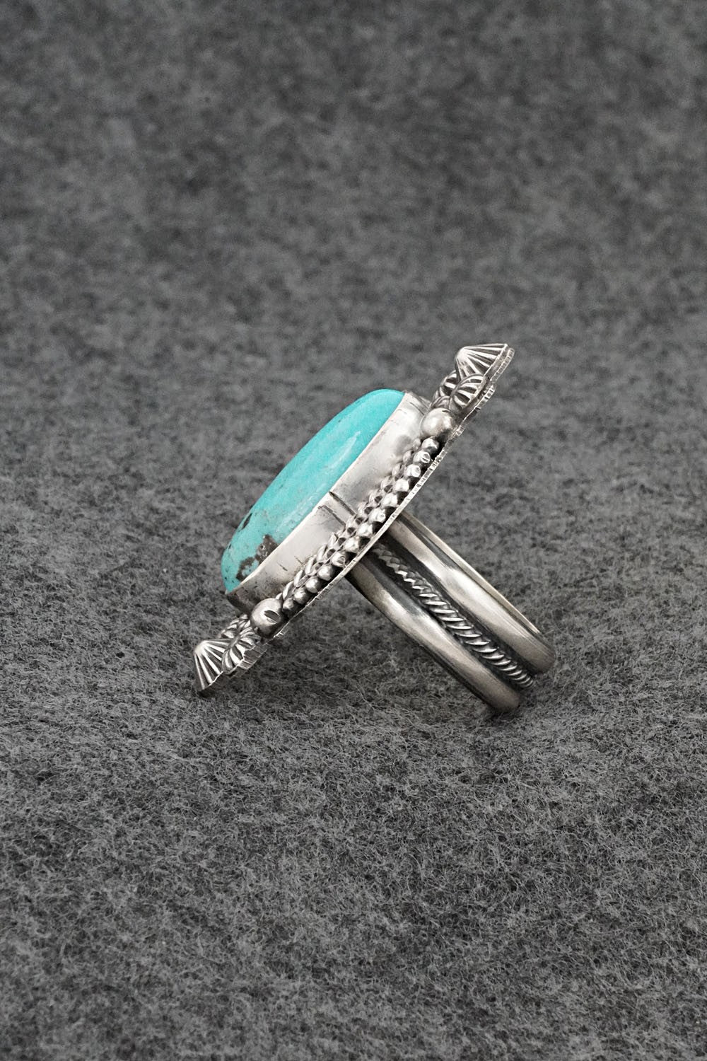 Turquoise & Sterling Silver Ring - Michael Calladitto - Size 8