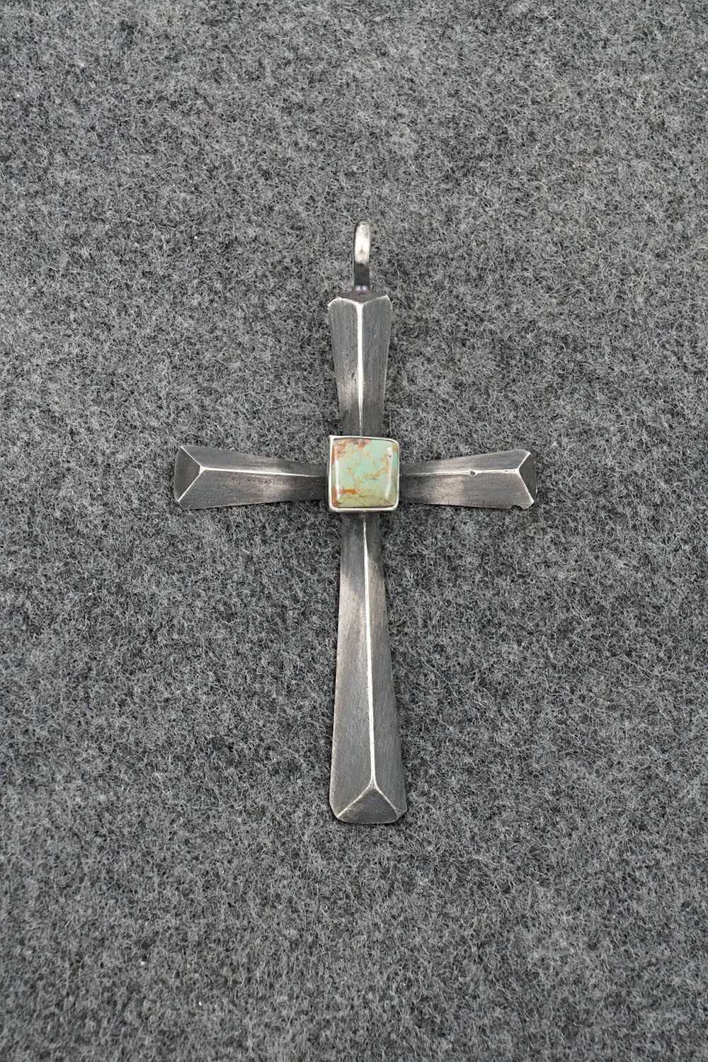 Turquoise & Sterling Silver Pendant - Raymond Betsoi