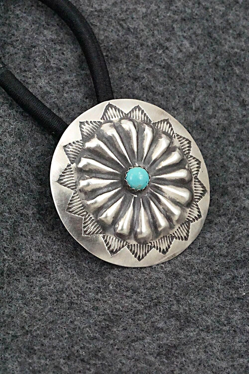 Turquoise & Sterling Silver Hair Tie - Arlene Soce
