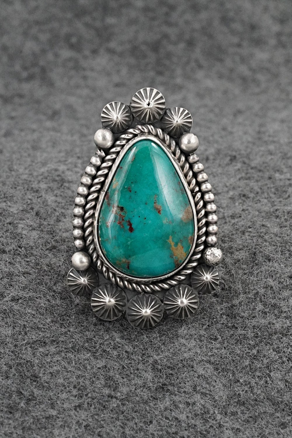 Turquoise & Sterling Silver Ring - Michael Calladitto - Size 8.5