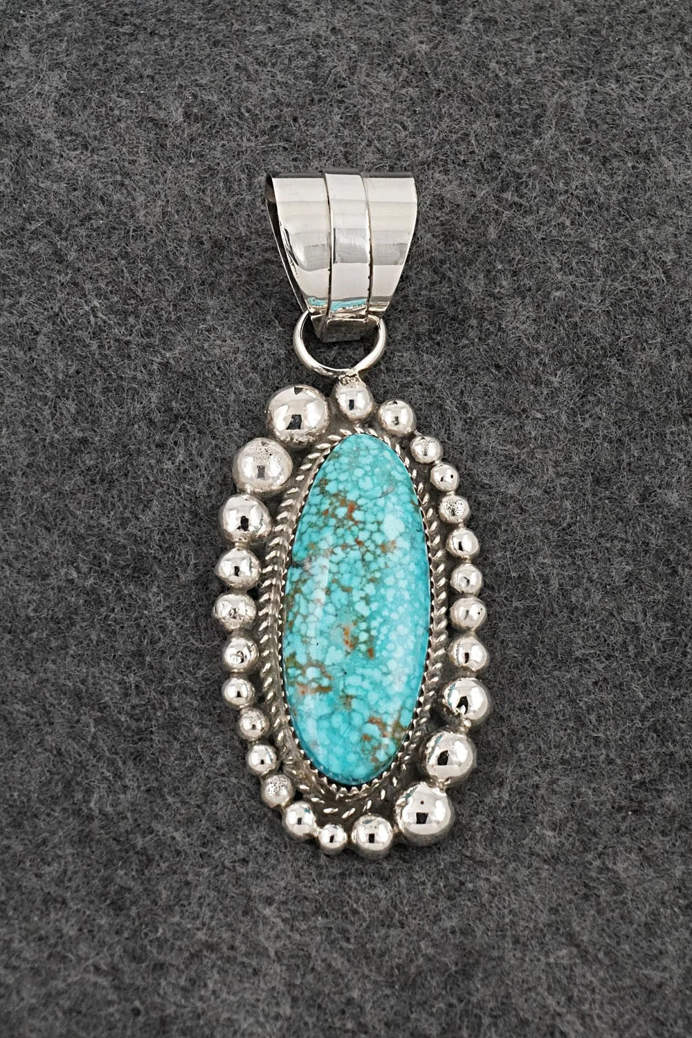 Turquoise and Sterling Silver Pendant - Ray Nez