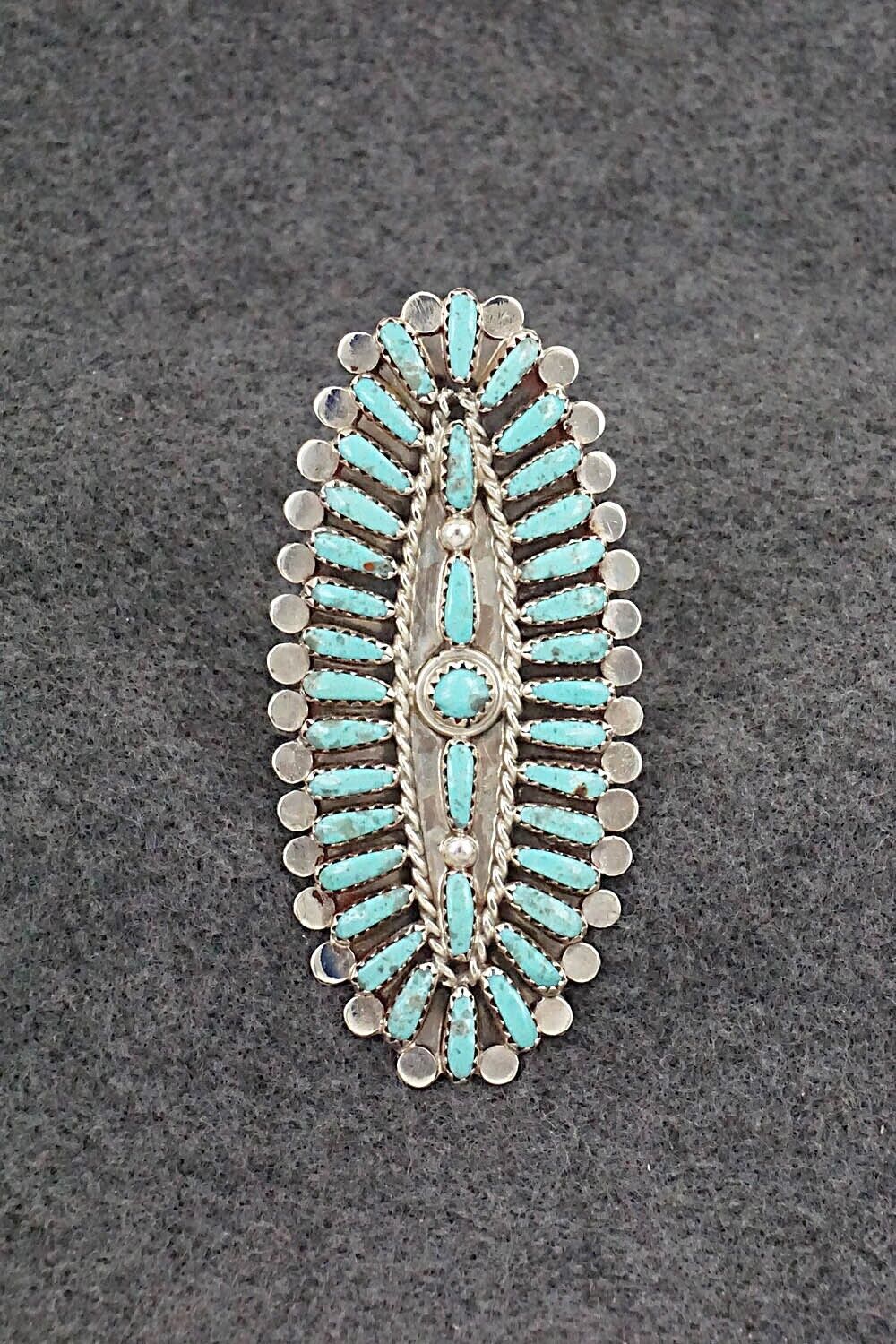 Turquoise & Sterling Silver Ring - Lavell Byjoe - Size 7.75