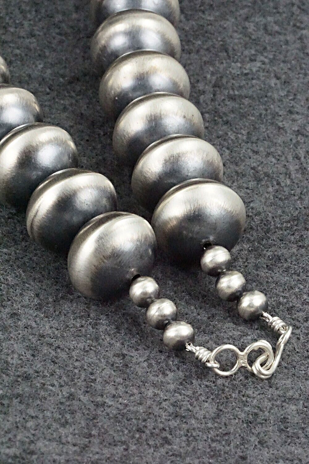 Sterling Silver Navajo Pearl Necklace 24" - Bryannen Halwood