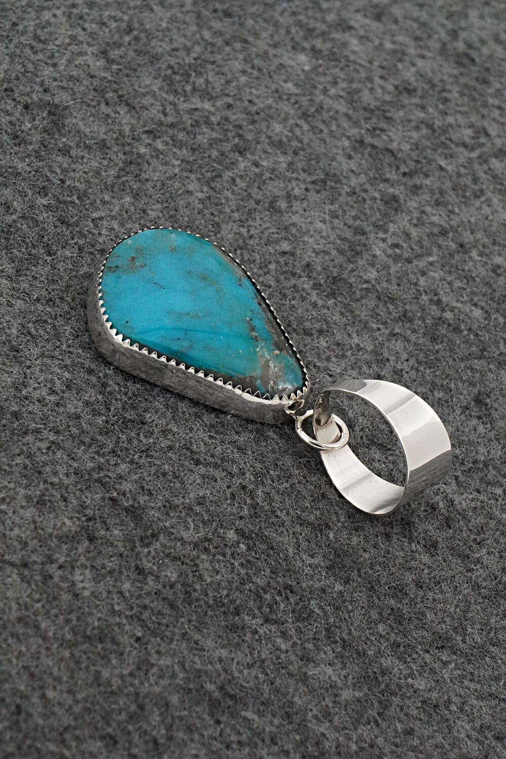 Turquoise and Sterling Silver Pendant - Leslie Nez