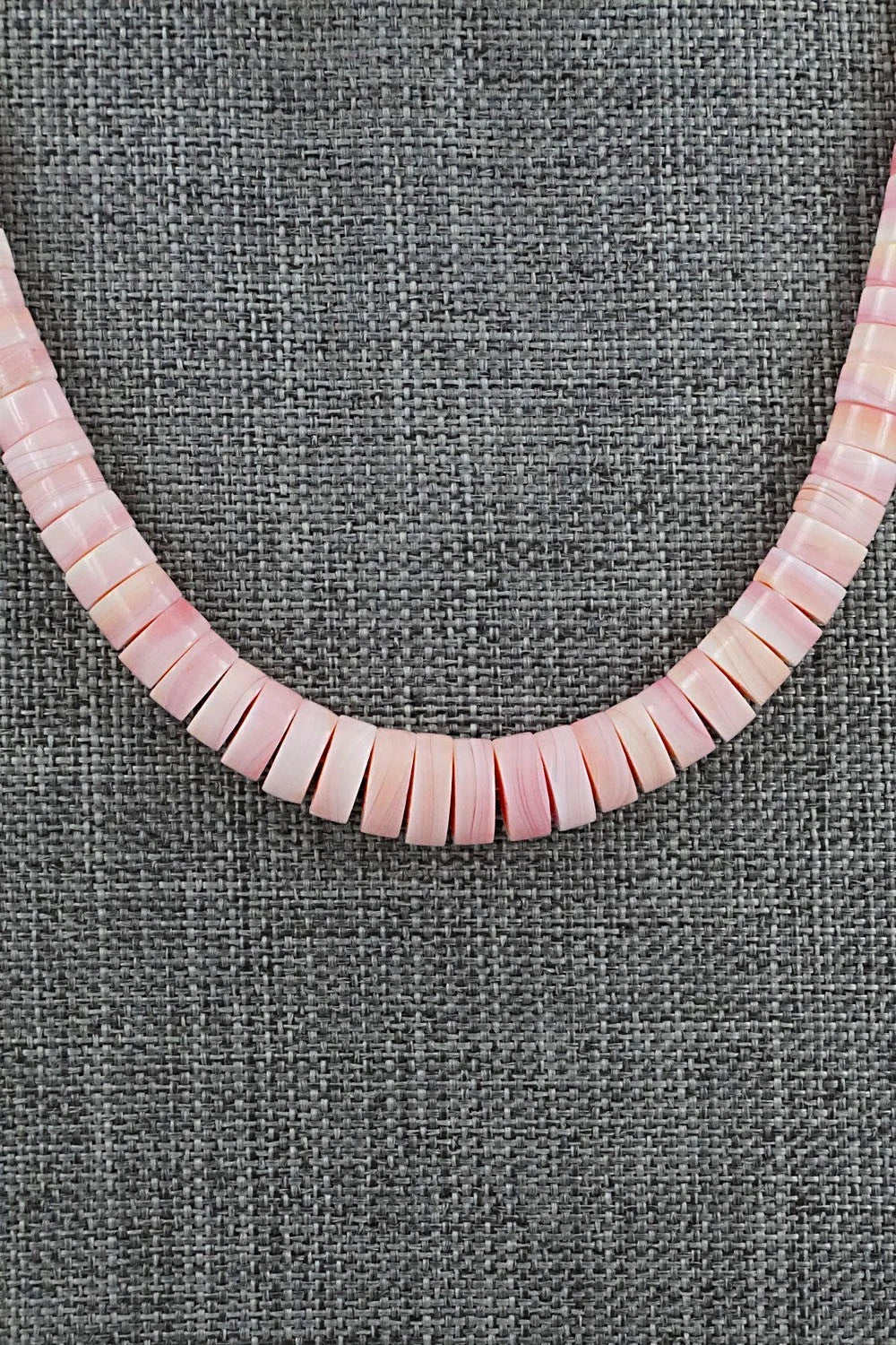 Pink Conch & Sterling Silver Necklace 18" - Doreen Jake