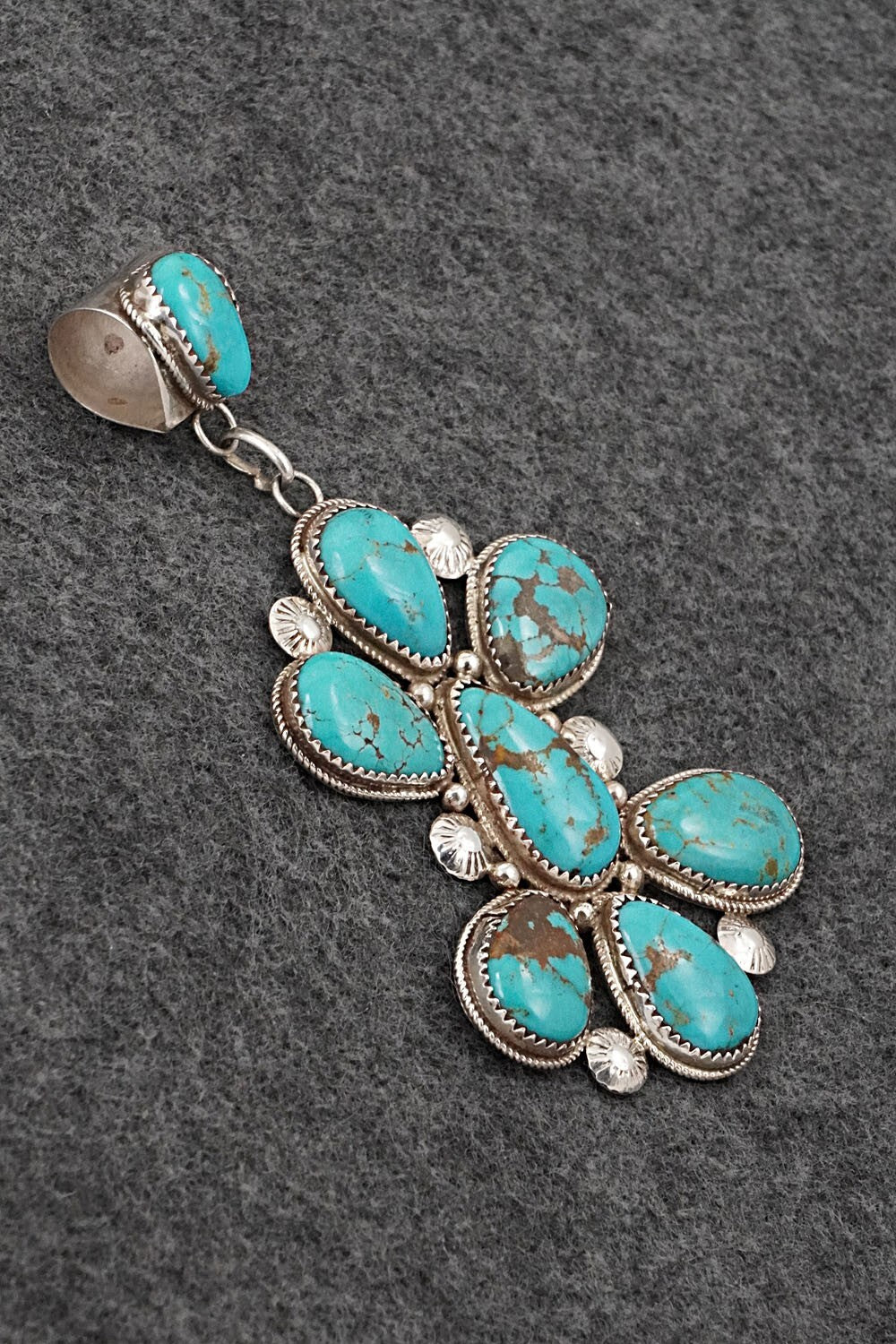 Turquoise & Sterling Silver Pendant - Ernest Hawthorne