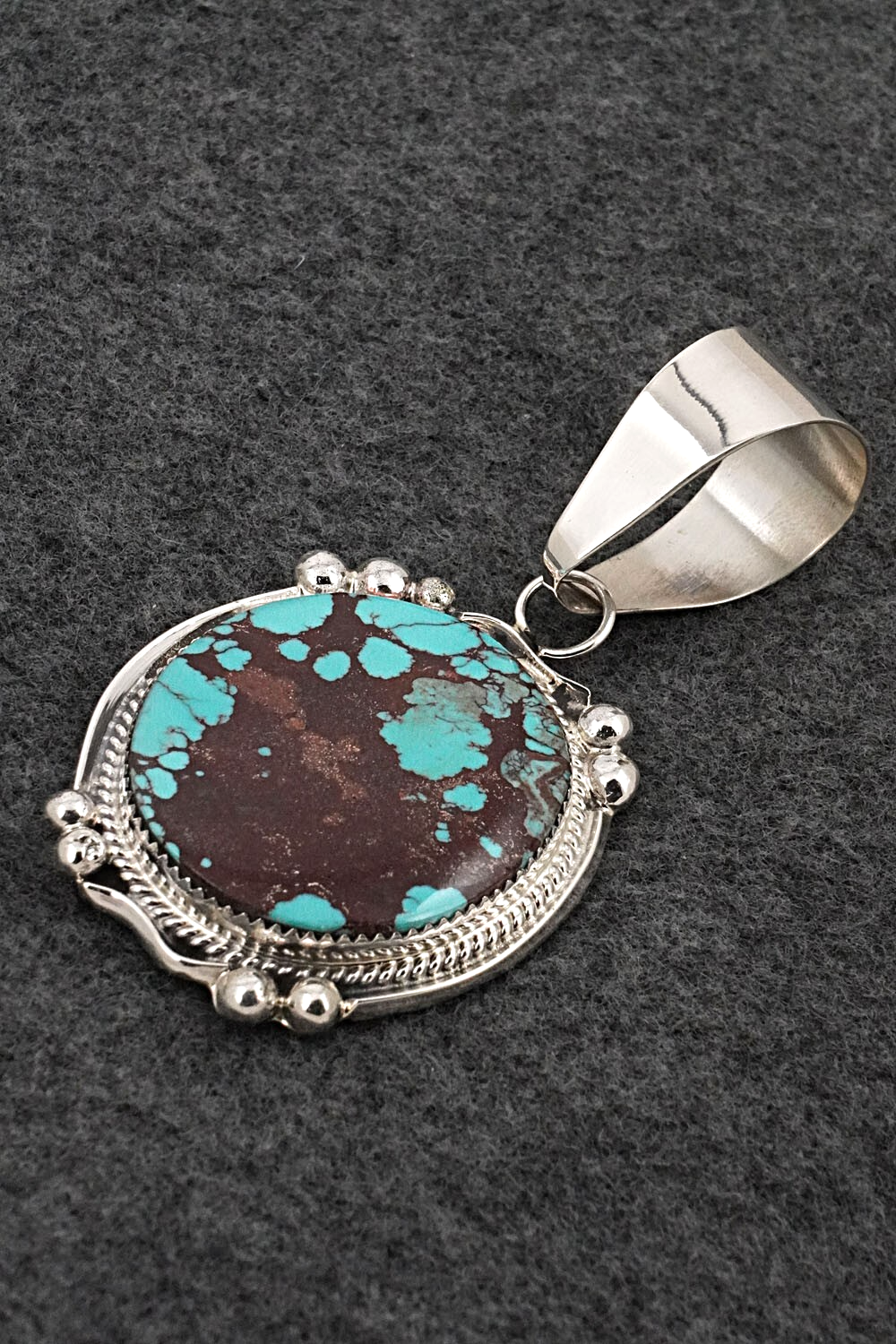 Turquoise & Sterling Silver Pendant - Leslie Nez