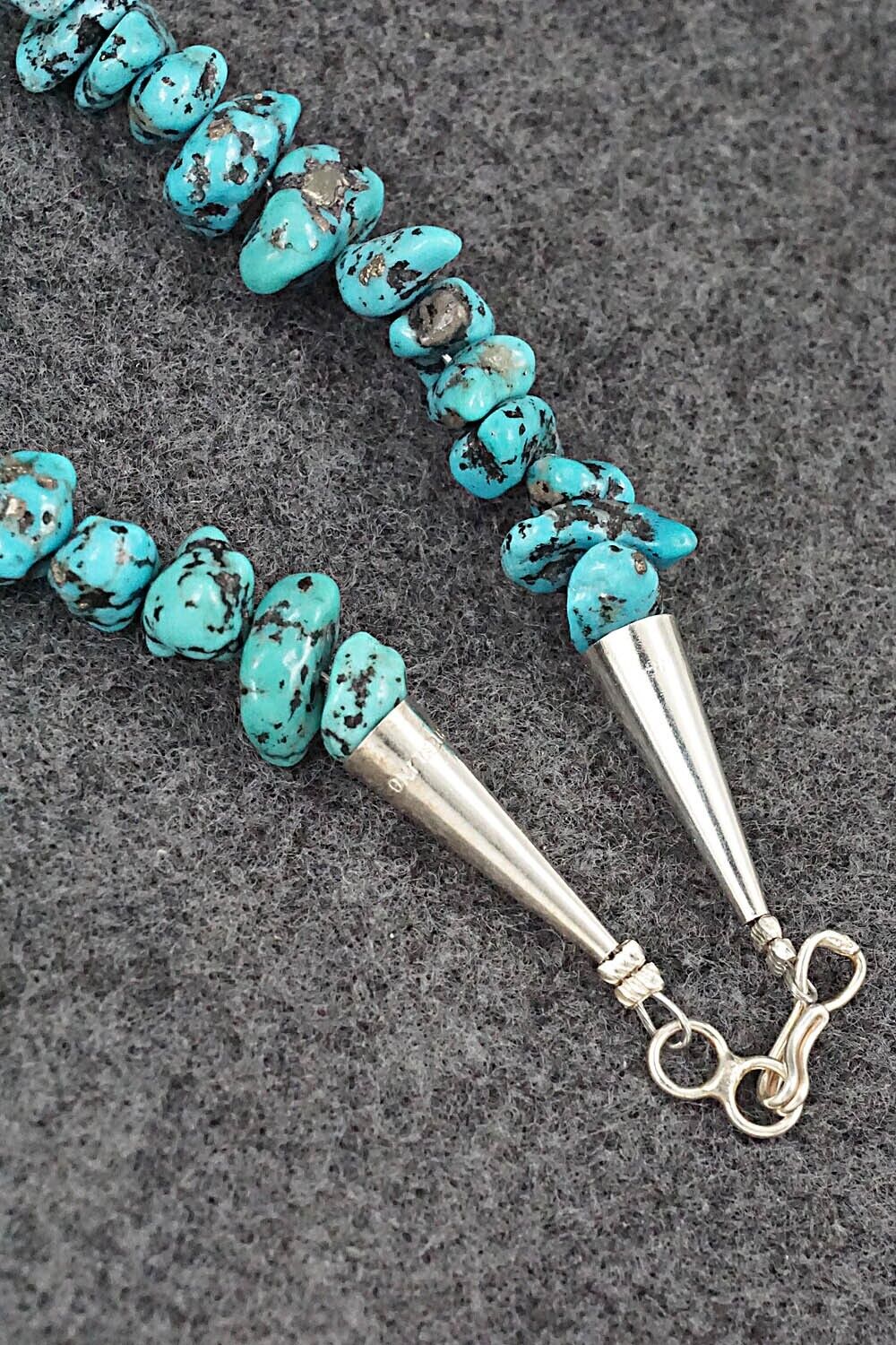 Turquoise & Sterling Silver Necklace 22" - Louise Joe
