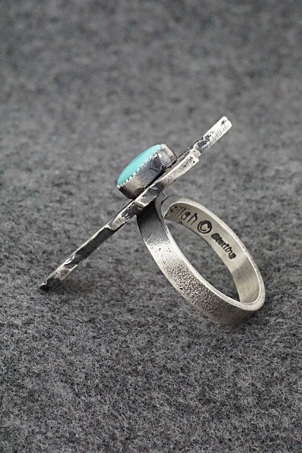 Turquoise & Sterling Silver Ring - Kindale Bilah - Size 10 (Adj.)