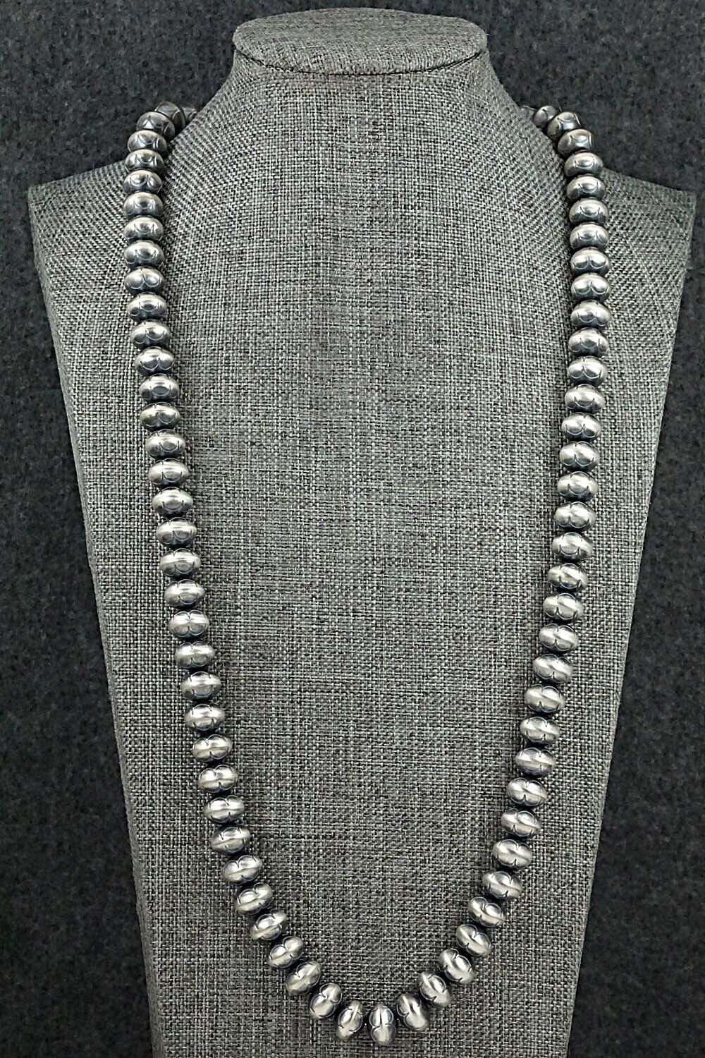 Sterling Silver Navajo Pearl Necklace 26" - Bryannen Halwood
