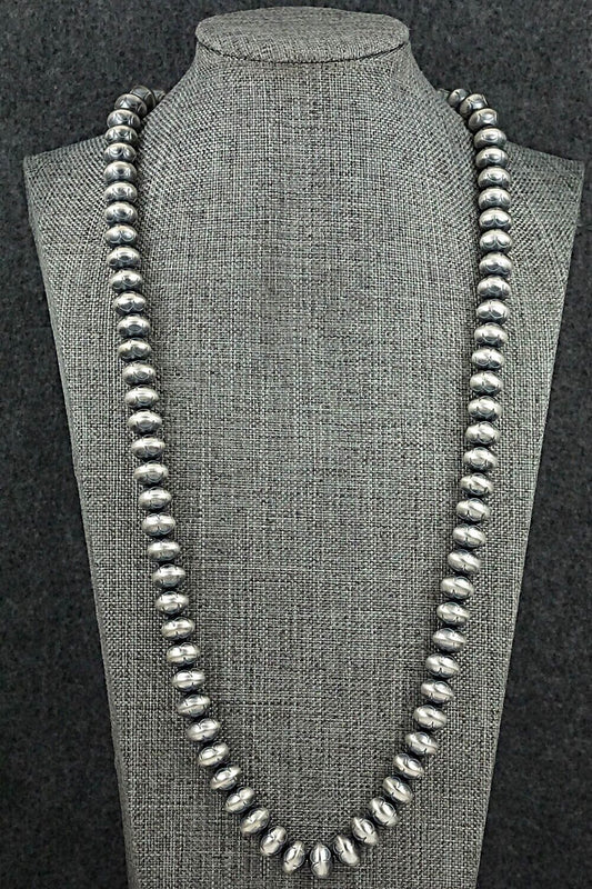 Sterling Silver Navajo Pearl Necklace 26" - Bryannen Halwood