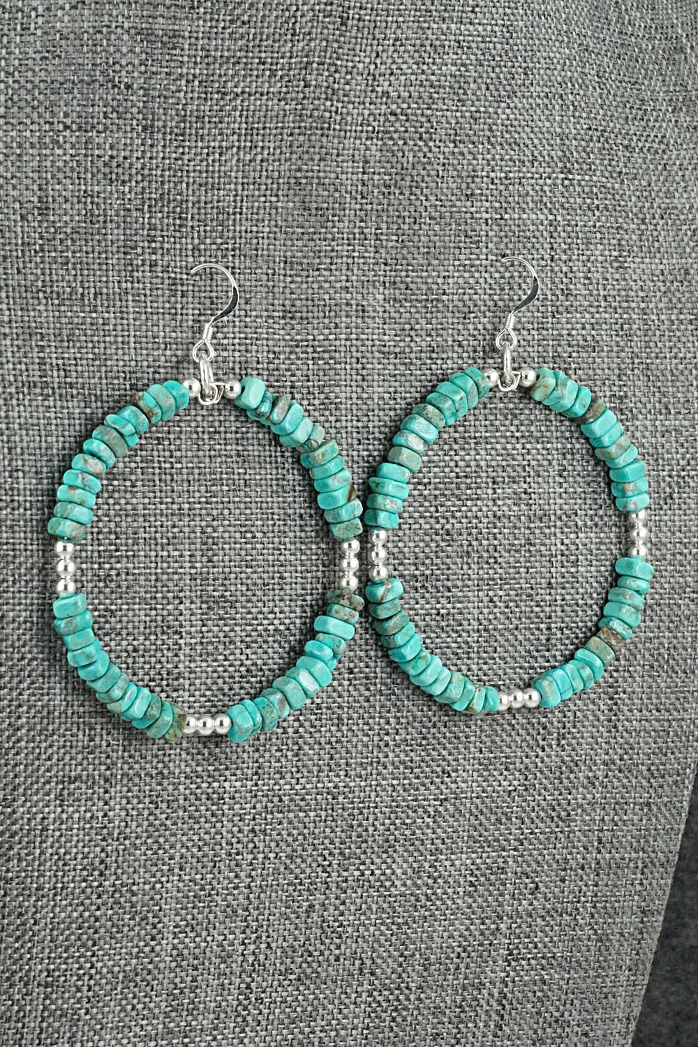 Turquoise & Sterling Silver Earrings - Doreen Jake