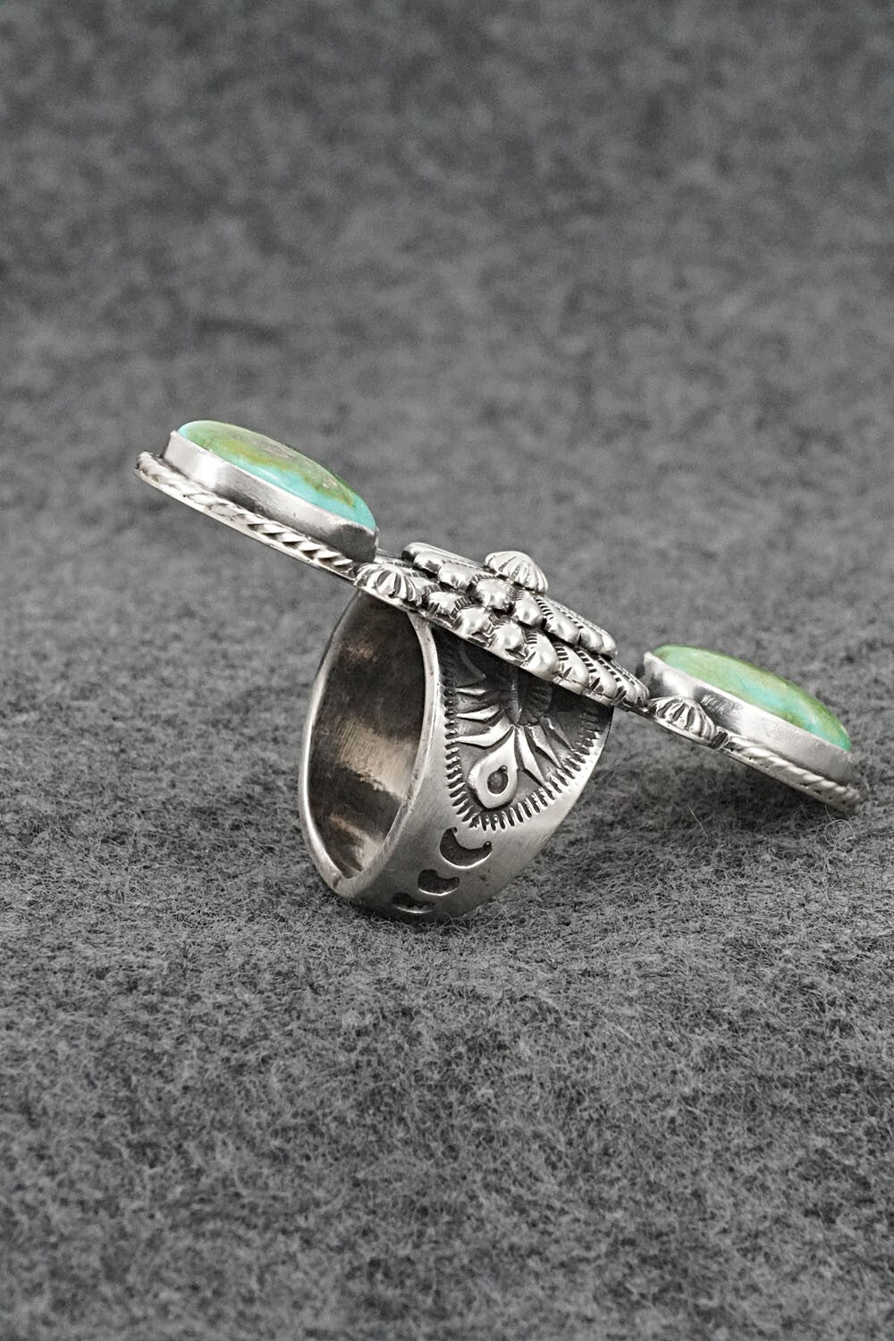 Turquoise & Sterling Silver Ring - Samuel Yellowhair - Size 6.5
