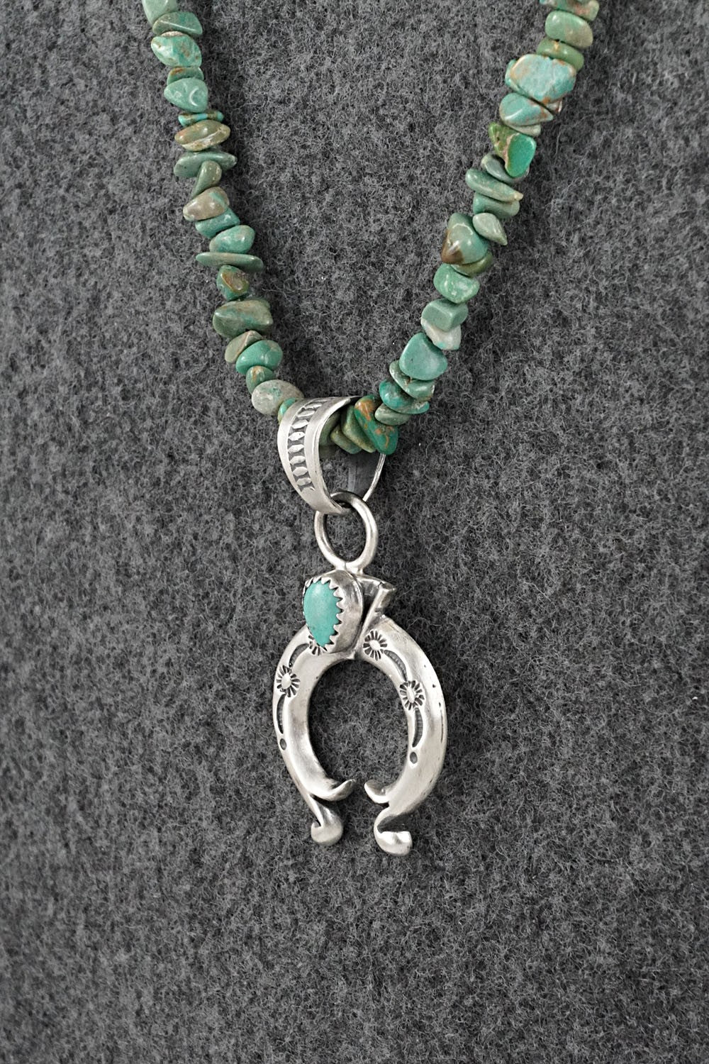 Turquoise & Sterling Silver Necklace 16" - Louise Joe