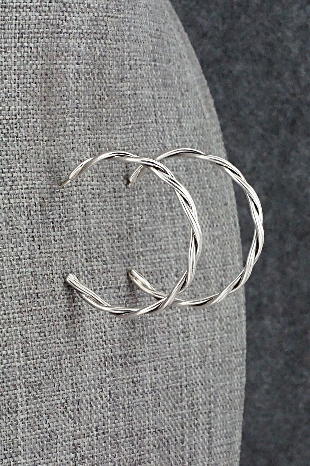 Sterling Silver Hoop Earrings - Elaine Tahe
