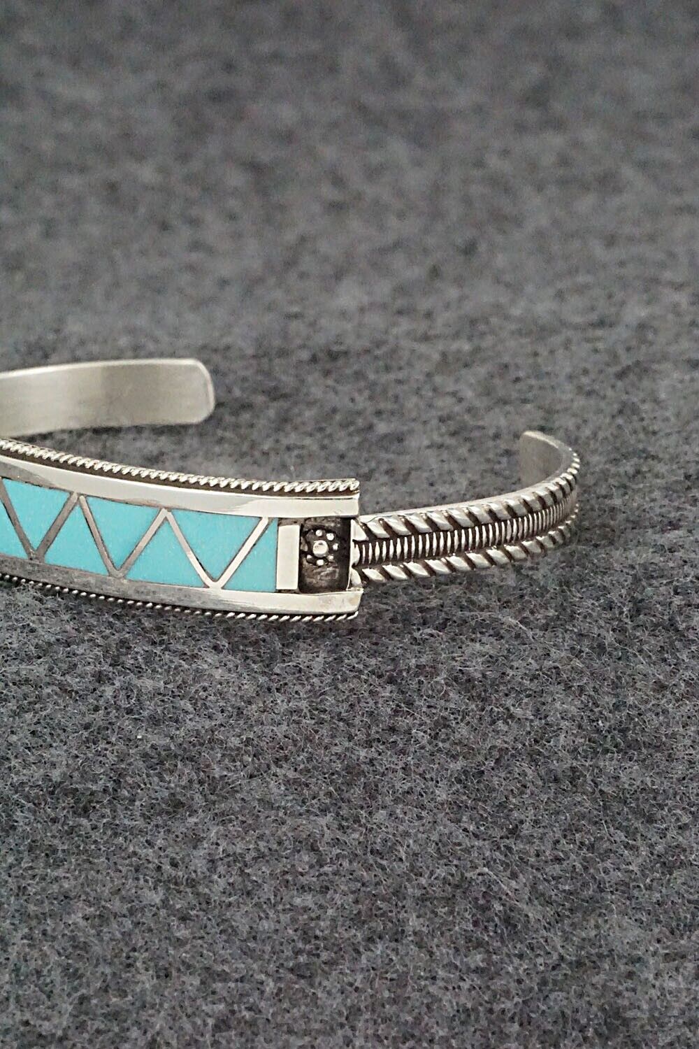 Turquoise & Sterling Silver Inlay Bracelet - Claudine Haloo