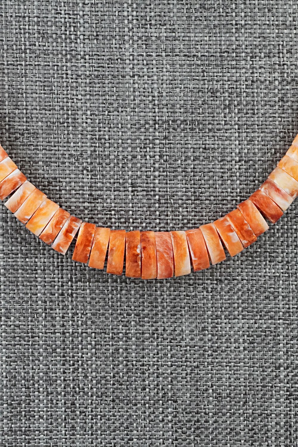 Spiny Oyster & Sterling Silver Necklace 18" - Doreen Jake