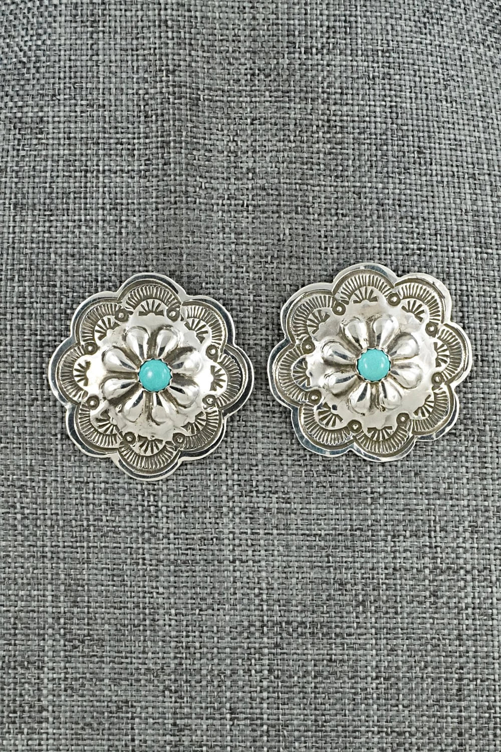Turquoise & Sterling Silver Earrings - Charlotte Blackgoat