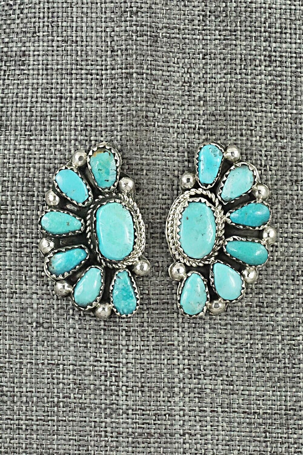 Turquoise & Sterling Silver Earrings - Eunise Wilson