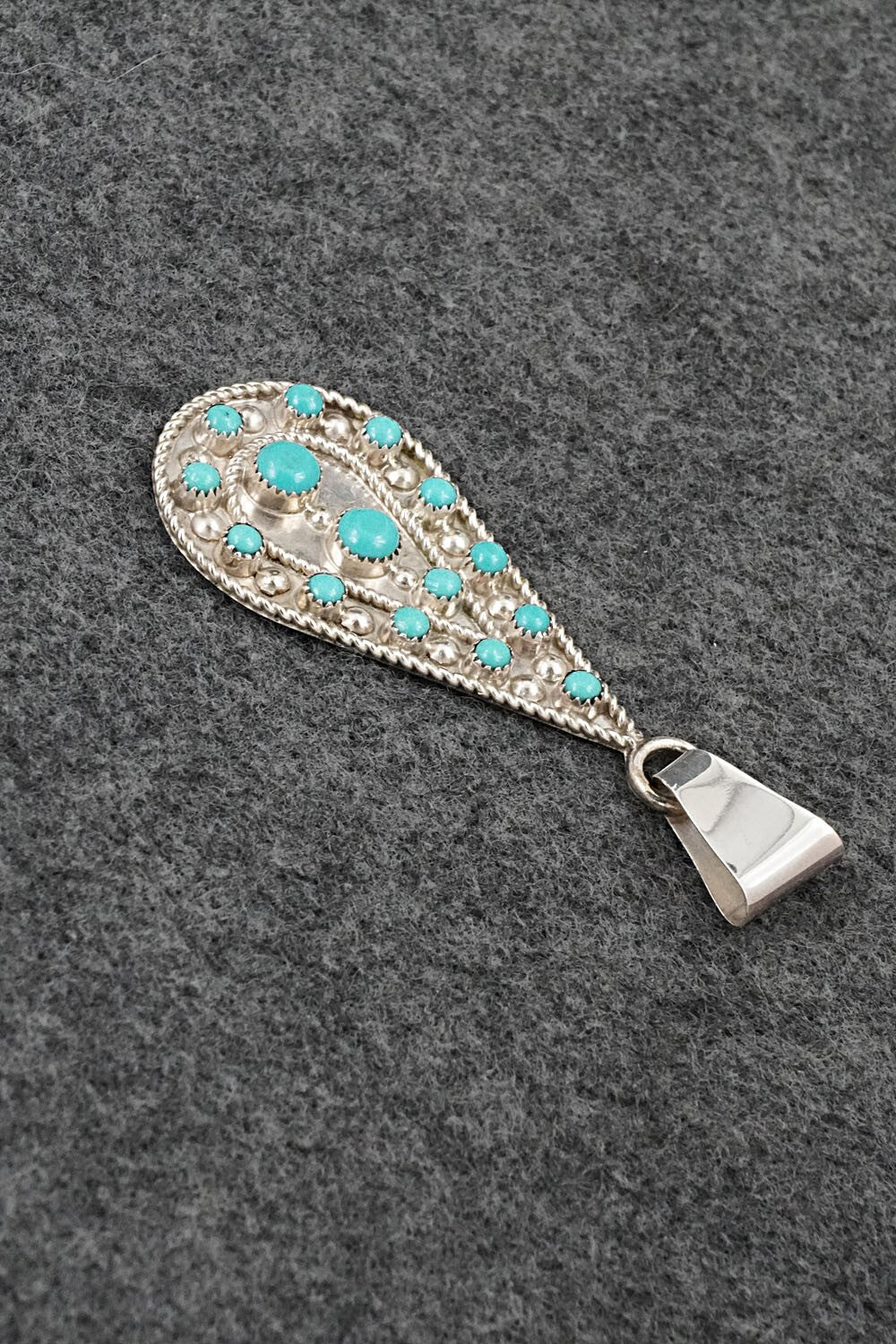 Turquoise & Sterling Silver Pendant and Earrings Set - Kenneth Hughte