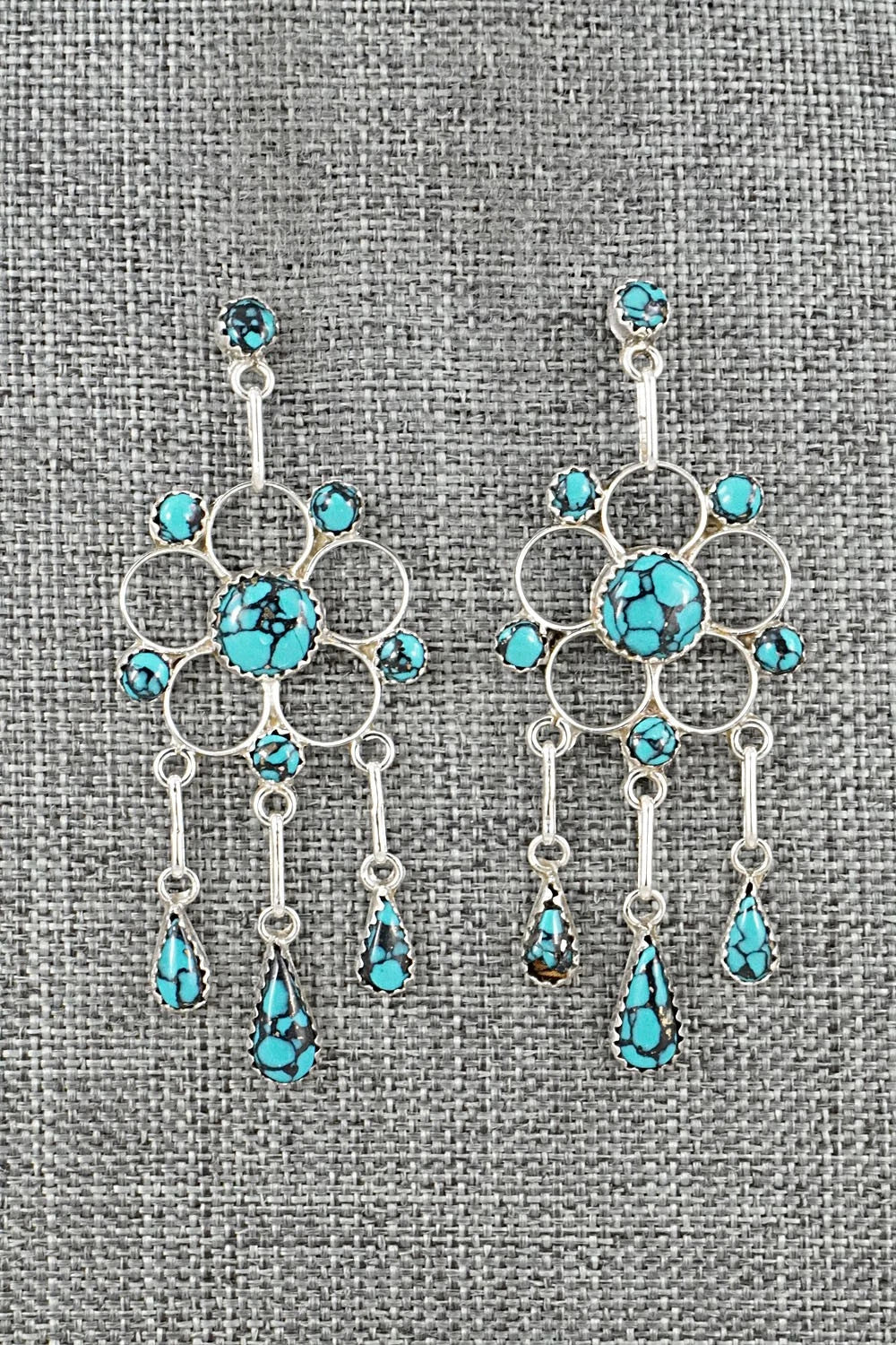 Turquoise & Sterling Silver Earrings - Vivianita Booqua