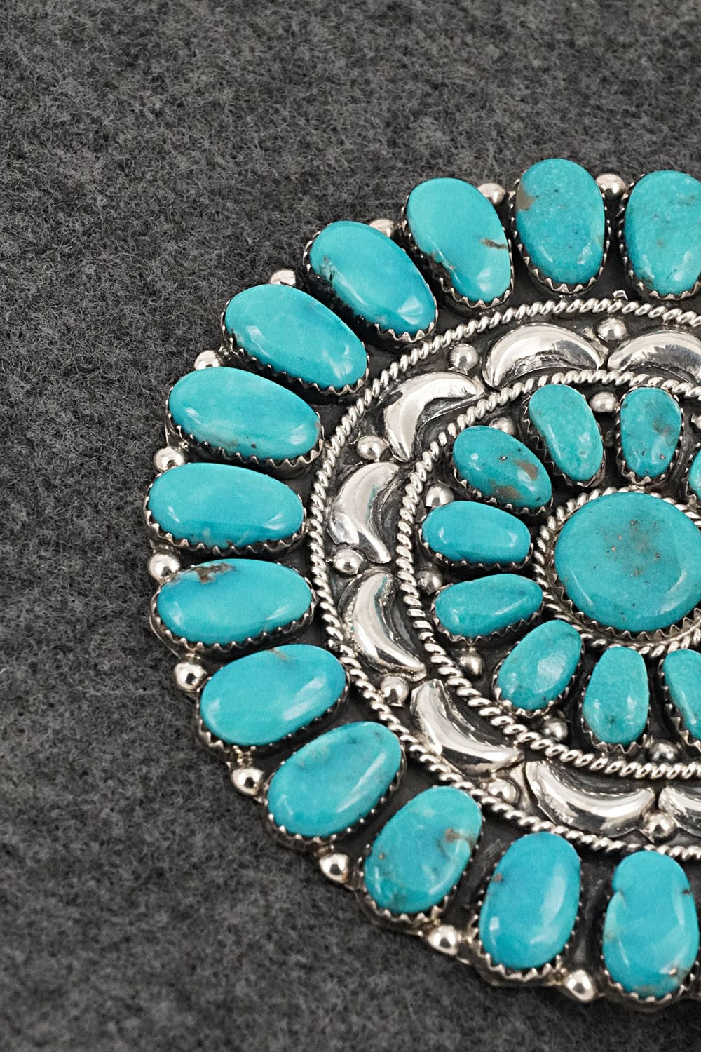 Turquoise & Sterling Silver Pendant / Pin - Jesse Williams