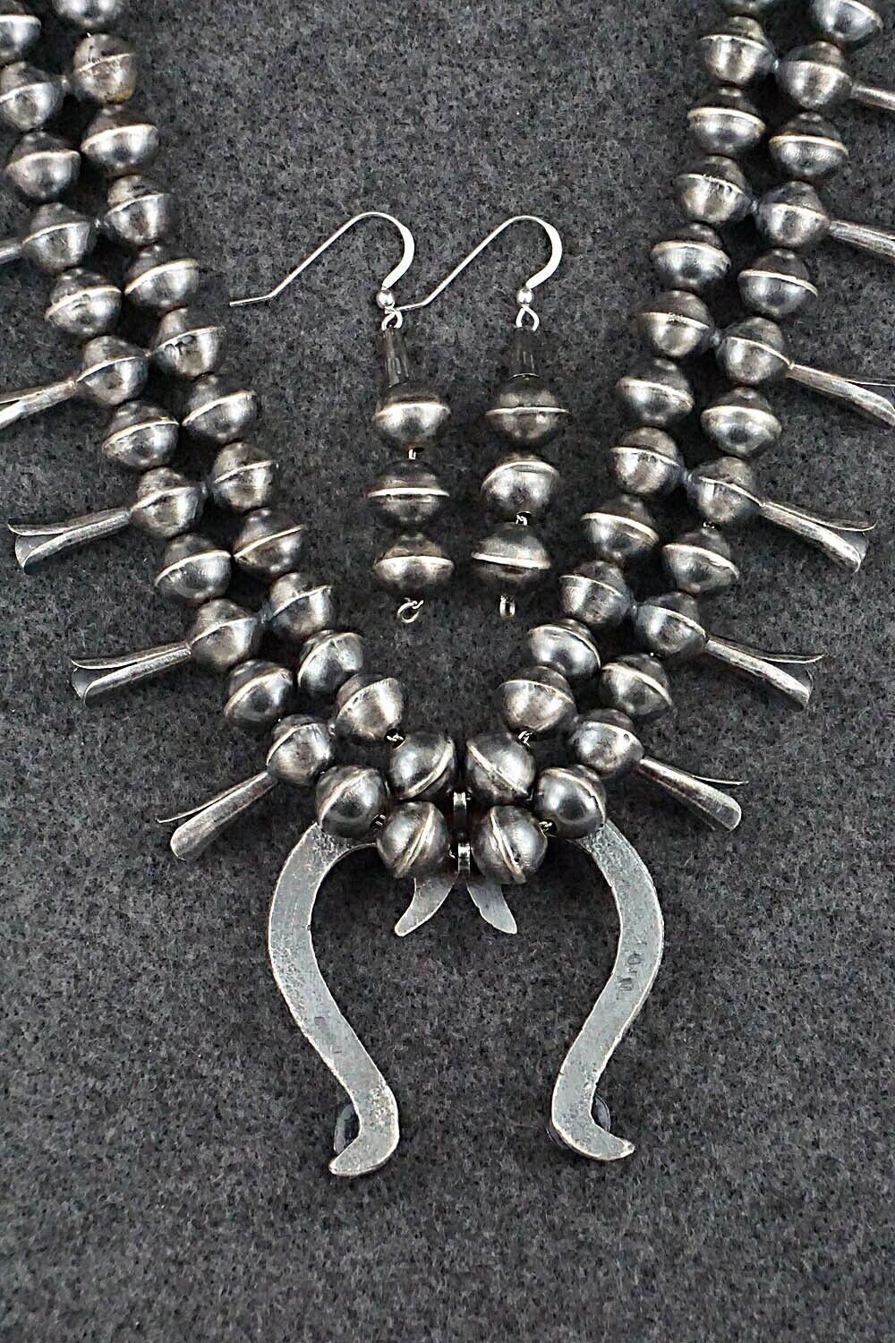 Turquoise & Sterling Silver Squash Blossom Set - Gilbert Martin